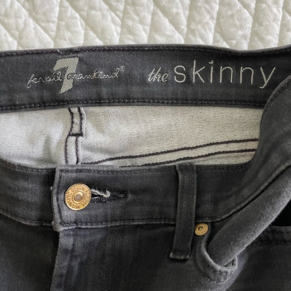 7 for All Mankind the Skinny Jean Sz 27 Gray Jeans - Picture 5 of 6